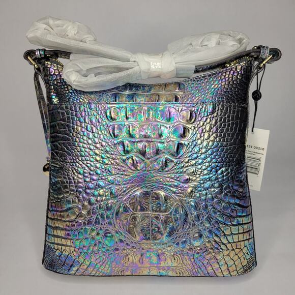 BRAHMIN Katie Mother of Pearl Melbourne Crossbody Purse Hologram Iridescent NWT - Picture 9 of 16